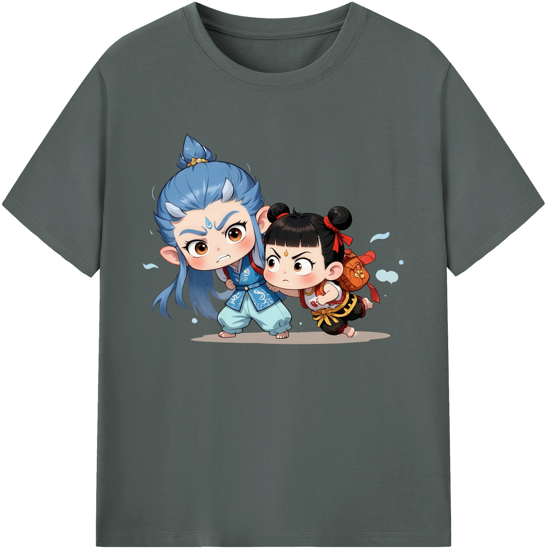 （画像用） Ne Zha 2 ナタ 魔童の大暴れ 綿100％ メンズ半袖Tシャツ｜肌触りやわらか＆通気性